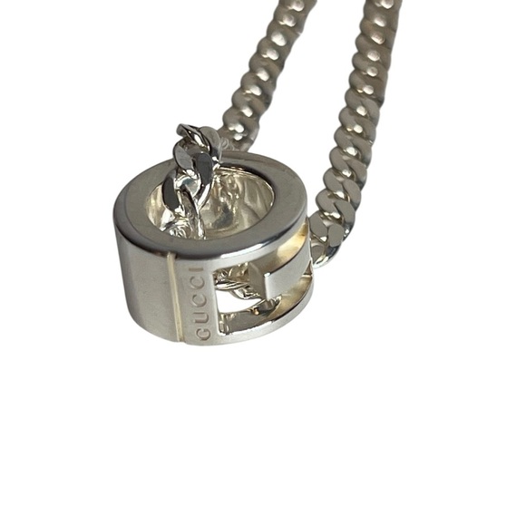 Gucci 925 Sterling Silver G-Ring Pendant Necklace - Picture 2 of 10